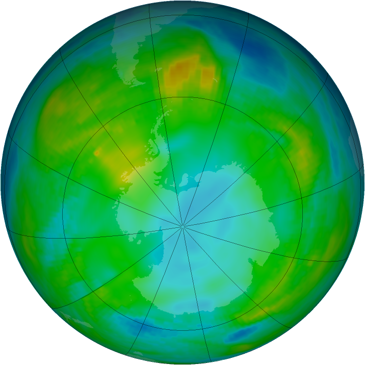 Antarctic ozone map for 20 May 1981